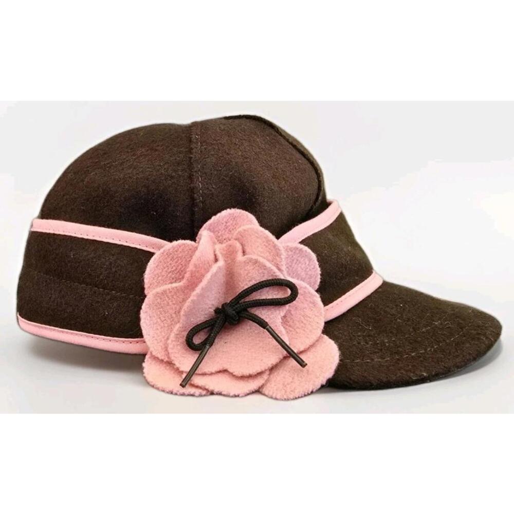 Stormy Kromer Pedal Pusher Hat Women Size 7 1/4 Brown Pink Wool Blend Cap